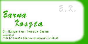 barna koszta business card